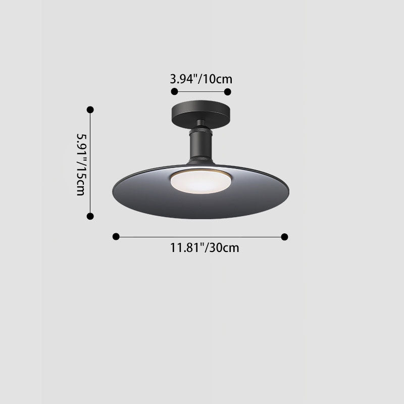 Modern Waterproof Aluminum Round 1-Light Semi-Flush Mount