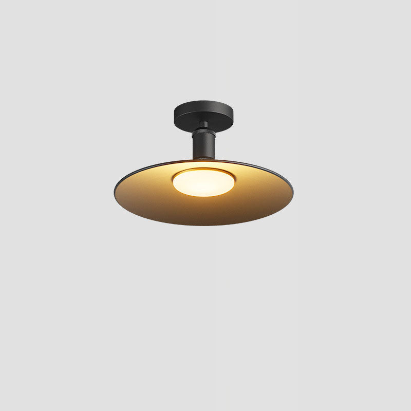 Modern Waterproof Aluminum Round 1-Light Semi-Flush Mount