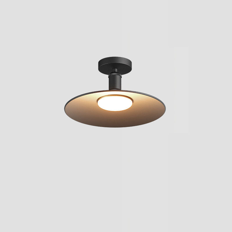 Modern Waterproof Aluminum Round 1-Light Semi-Flush Mount