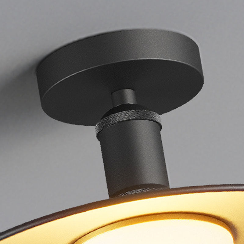 Modern Waterproof Aluminum Round 1-Light Semi-Flush Mount