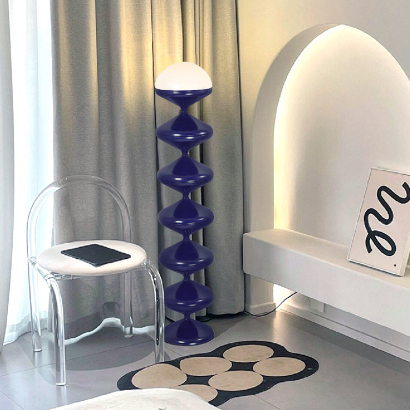 Scandinavian Cream Round Floor Lamp - 1-Light Iron & Acrylic Design for Bedroom