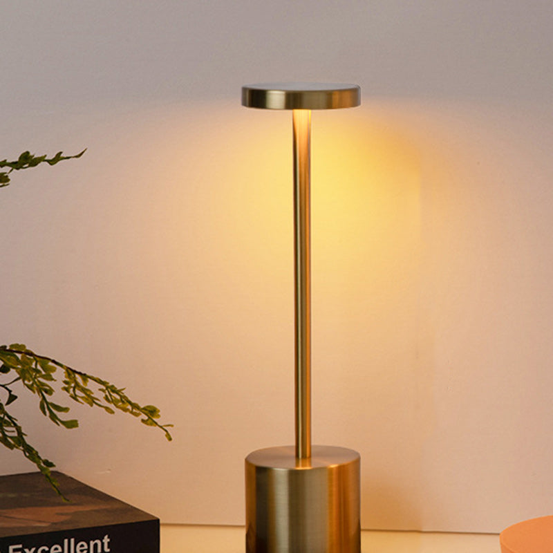 Contemporary Round Metal LED Table Lamp for Living Room