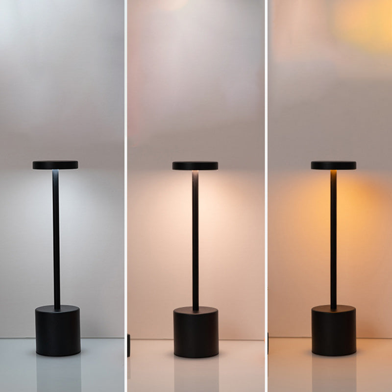 Contemporary Round Metal LED Table Lamp for Living Room