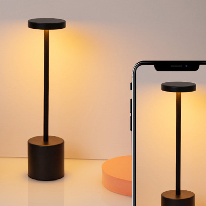 Contemporary Round Metal LED Table Lamp for Living Room
