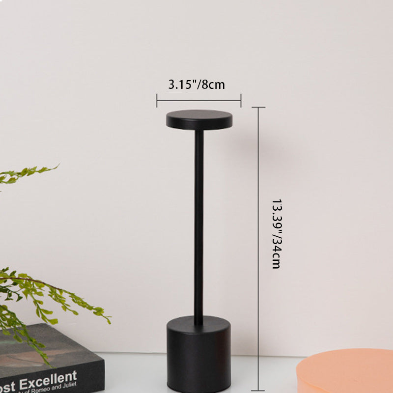 Contemporary Round Metal LED Table Lamp for Living Room