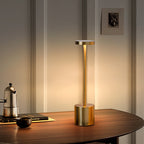 Contemporary Round Metal LED Table Lamp for Living Room