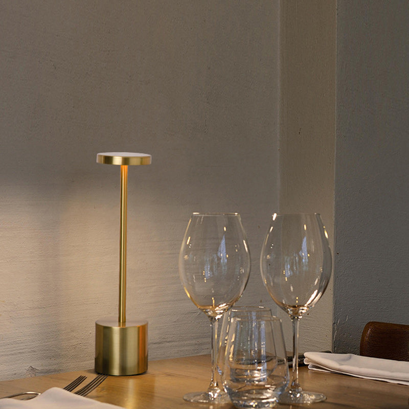 Contemporary Round Metal LED Table Lamp for Living Room