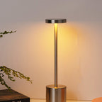 Contemporary Round Metal LED Table Lamp for Living Room