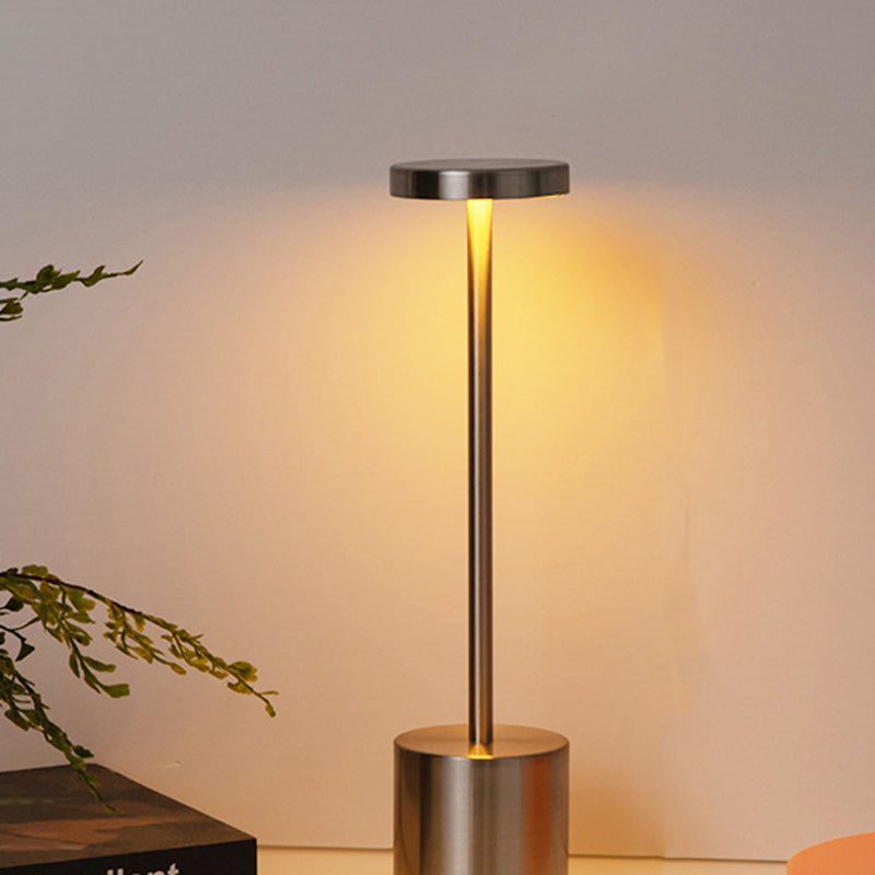 Contemporary Round Metal LED Table Lamp for Living Room