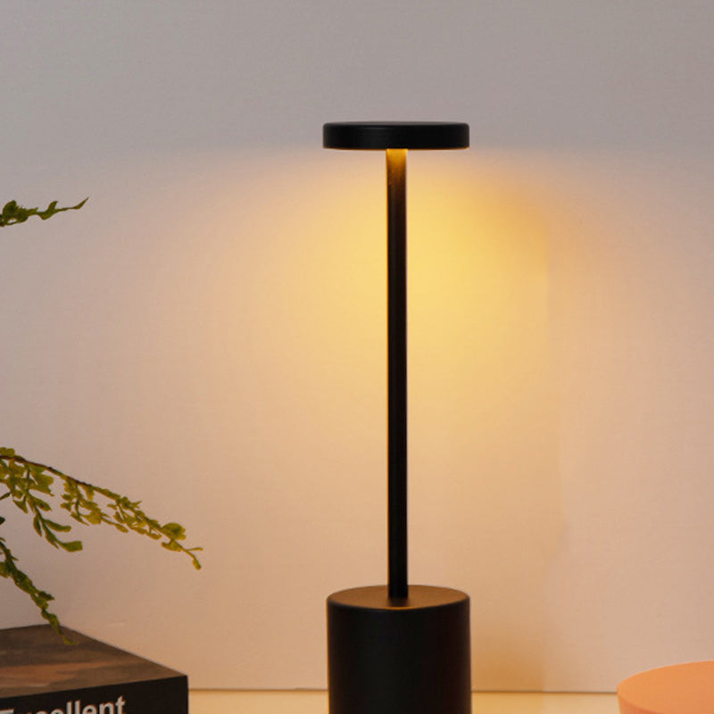 Contemporary Round Metal LED Table Lamp for Living Room