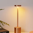 Contemporary Round Metal LED Table Lamp for Living Room