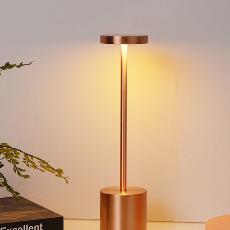 Contemporary Round Metal LED Table Lamp for Living Room