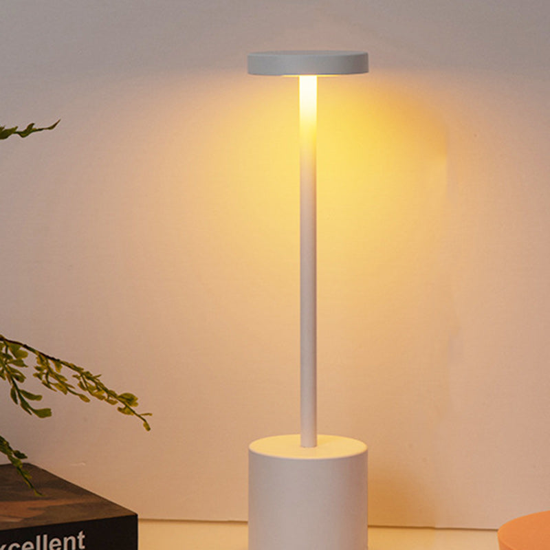 Contemporary Round Metal LED Table Lamp for Living Room