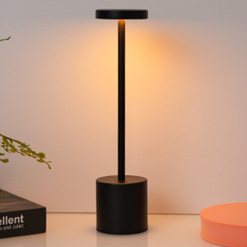 Contemporary Round Metal LED Table Lamp for Living Room