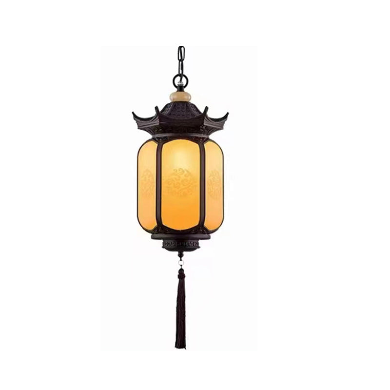 Premium Hexagonal Chinese Gazebo Pendant Light - 1-Light