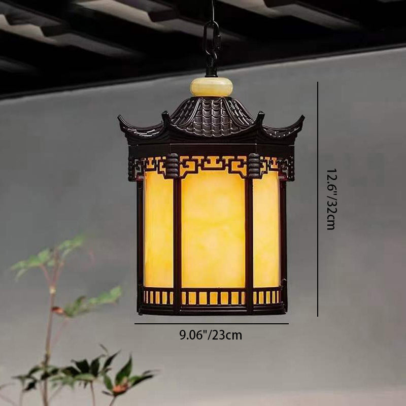 Premium Hexagonal Chinese Gazebo Pendant Light - 1-Light