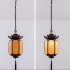 Premium Hexagonal Chinese Gazebo Pendant Light - 1-Light