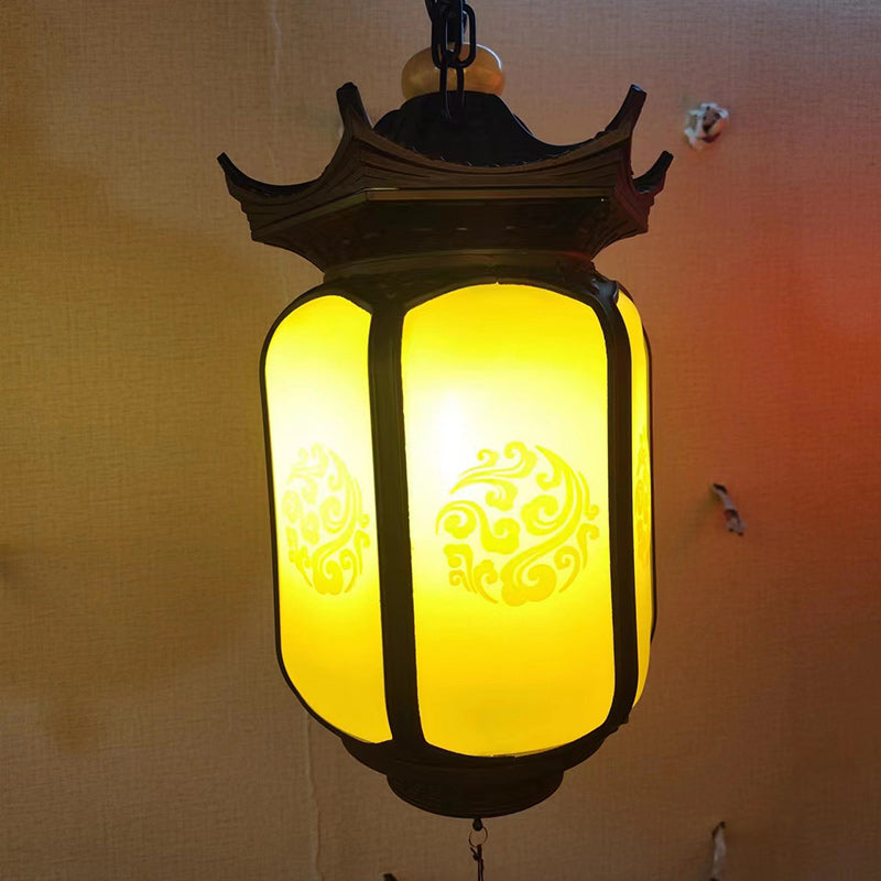 Premium Hexagonal Chinese Gazebo Pendant Light - 1-Light
