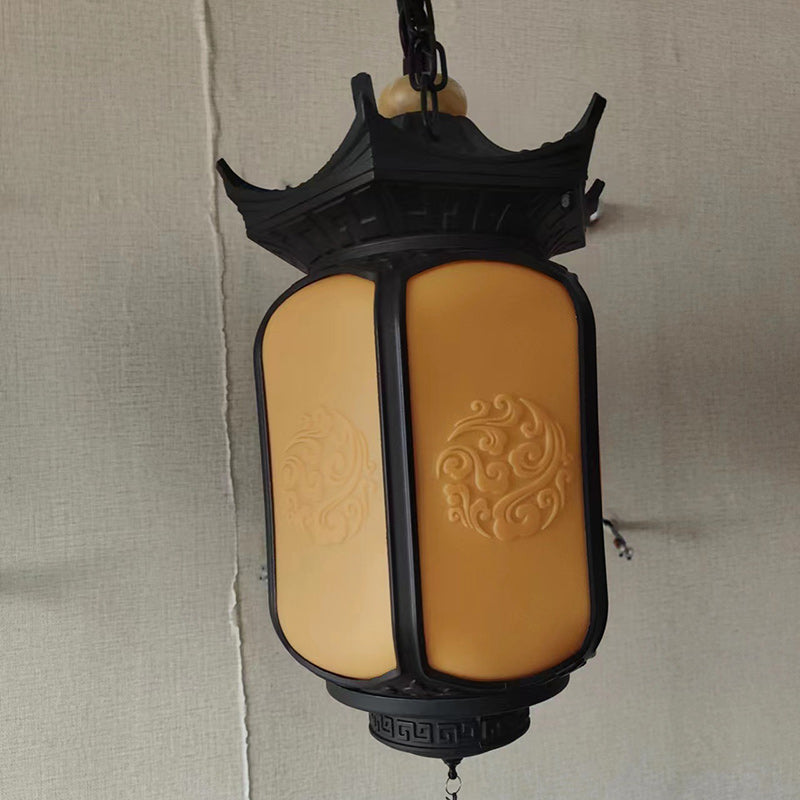 Premium Hexagonal Chinese Gazebo Pendant Light - 1-Light