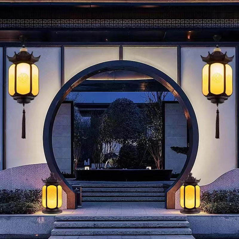 Premium Hexagonal Chinese Gazebo Pendant Light - 1-Light