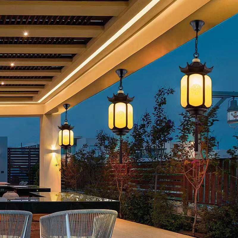 Premium Hexagonal Chinese Gazebo Pendant Light - 1-Light