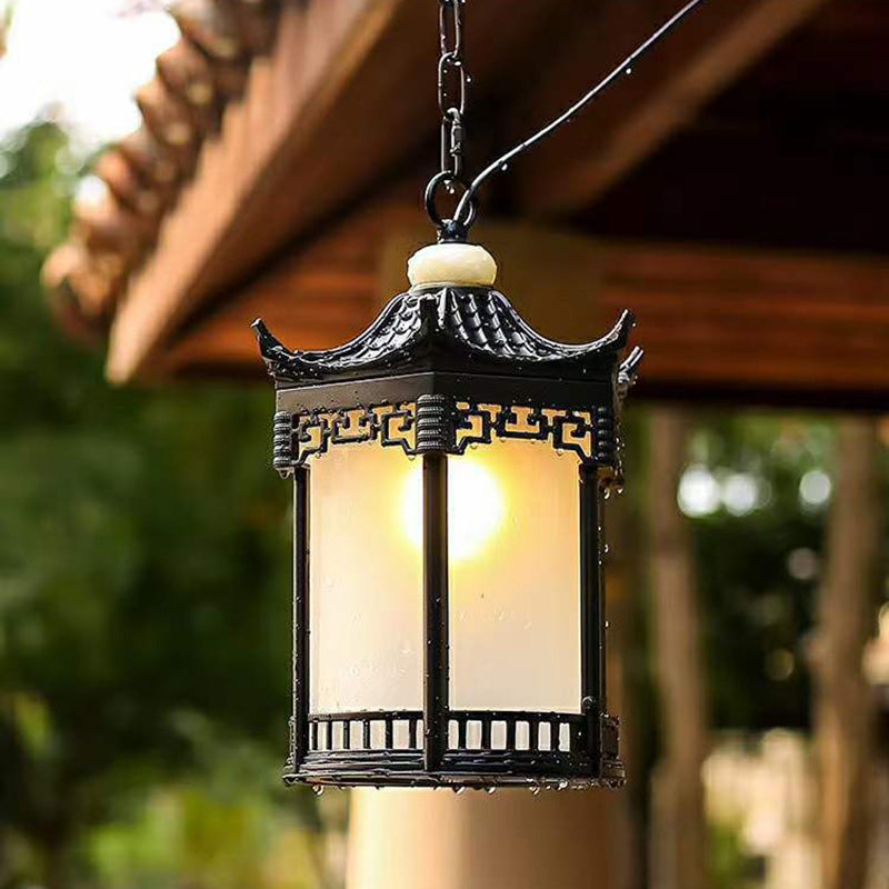 Premium Hexagonal Chinese Gazebo Pendant Light - 1-Light