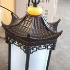 Premium Hexagonal Chinese Gazebo Pendant Light - 1-Light