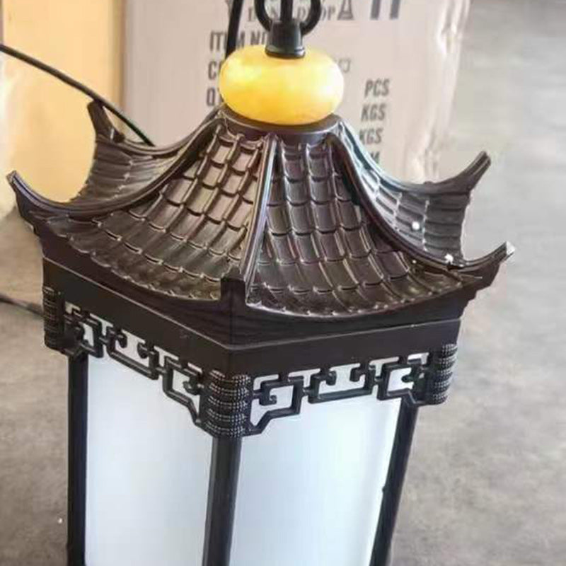 Premium Hexagonal Chinese Gazebo Pendant Light - 1-Light