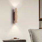 Scandinavian Travertine & Wood Wall Sconce