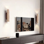 Scandinavian Travertine & Wood Wall Sconce
