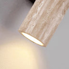 Scandinavian Travertine & Wood Wall Sconce