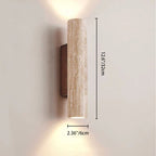 Scandinavian Travertine & Wood Wall Sconce