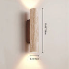 Scandinavian Travertine & Wood Wall Sconce