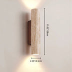 Scandinavian Travertine & Wood Wall Sconce