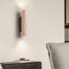 Scandinavian Travertine & Wood Wall Sconce