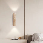 Scandinavian Travertine & Wood Wall Sconce