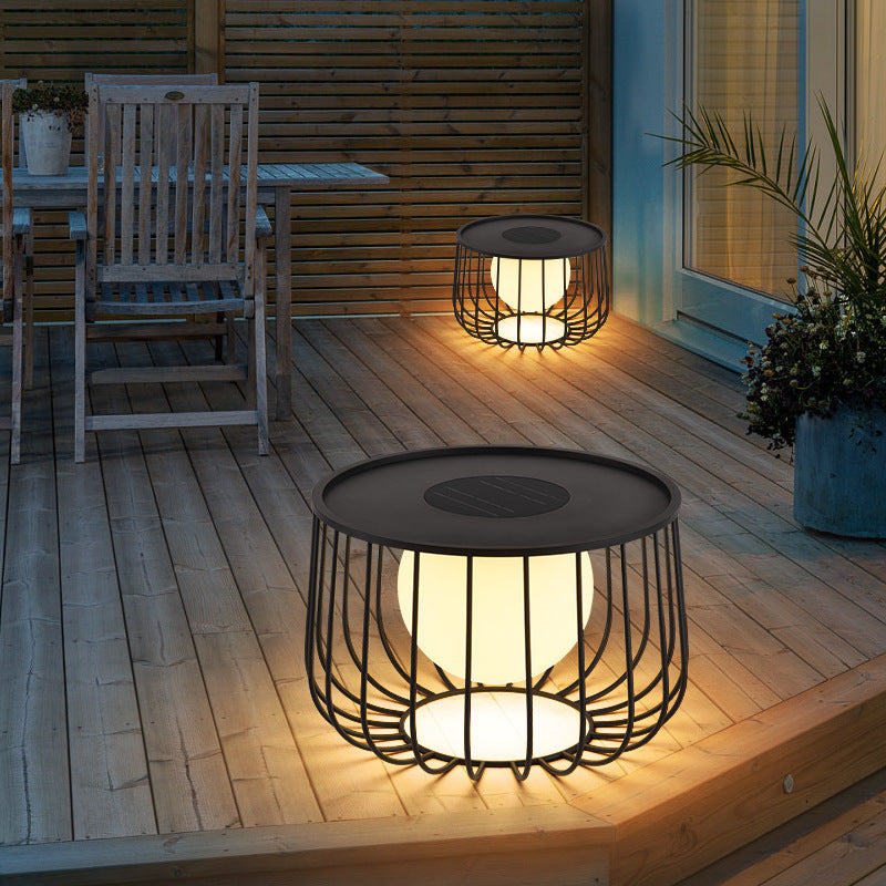 Modern Openwork Round Solar LED Orb