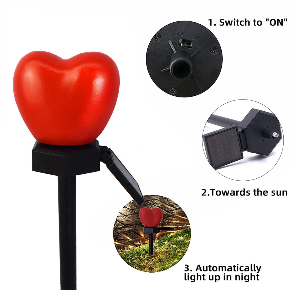 Premium Heart-Shaped Solar LED Ground Light - Waterproof
