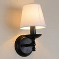 Rustic Round Fabric Wall Sconce Lamp