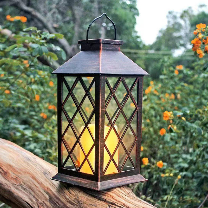 Vintage Rectangle House-Shaped LED Candle Lantern
