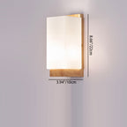 Japanese Rectangle Glass & Wood Wall Sconce
