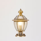 Premium Hexagonal Glass and Brass Outdoor Garden Light
