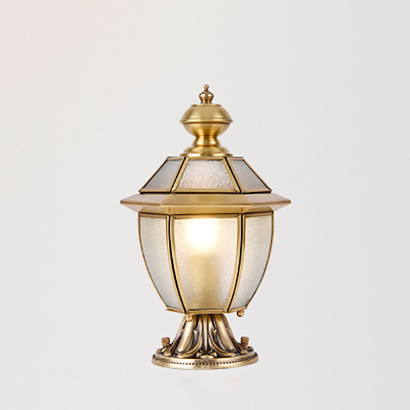 Premium Hexagonal Glass and Brass Outdoor Garden Light