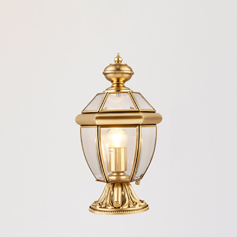 Premium Hexagonal Glass and Brass Outdoor Garden Light