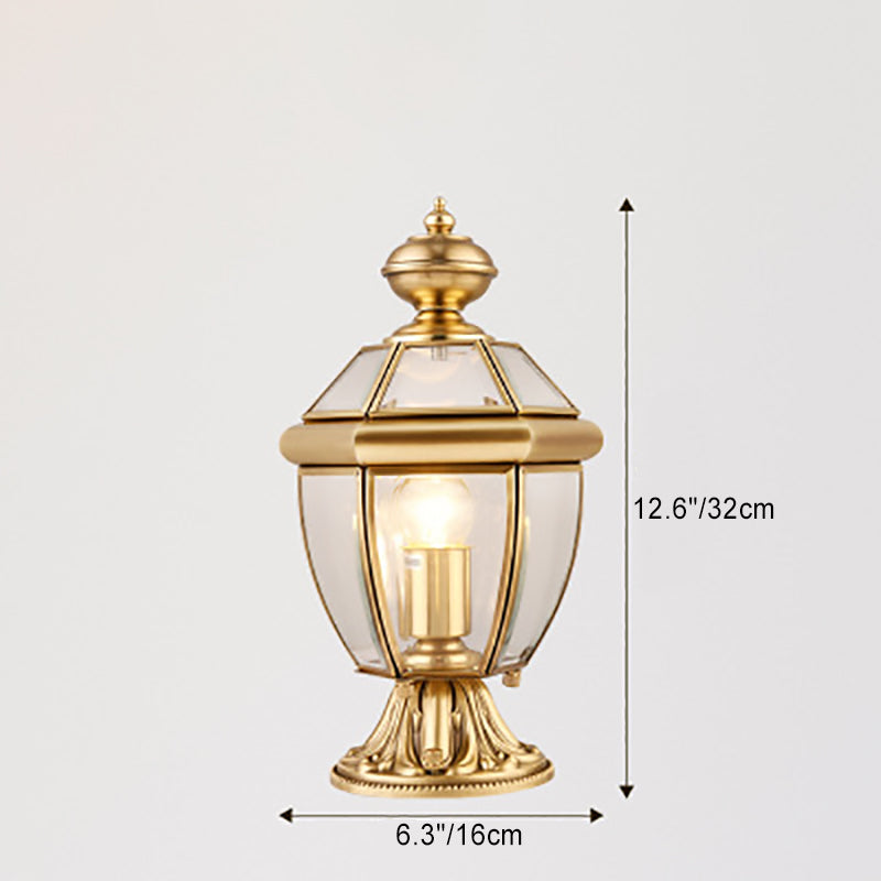 Premium Hexagonal Glass and Brass Outdoor Garden Light