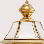 Premium Hexagonal Glass and Brass Outdoor Garden Light