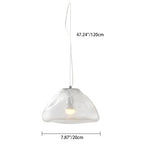 Scandinavian Half Round Glass Pendant Light - 1-Light Fixture for Living Room