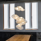 Scandinavian Half Round Glass Pendant Light - 1-Light Fixture for Living Room