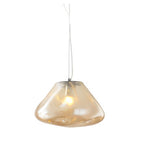 Scandinavian Half Round Glass Pendant Light - 1-Light Fixture for Living Room