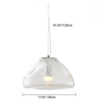 Scandinavian Half Round Glass Pendant Light - 1-Light Fixture for Living Room